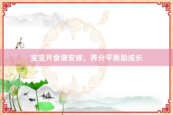 宝宝月食谱安排，养分平衡助成长