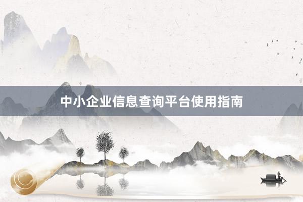 中小企业信息查询平台使用指南