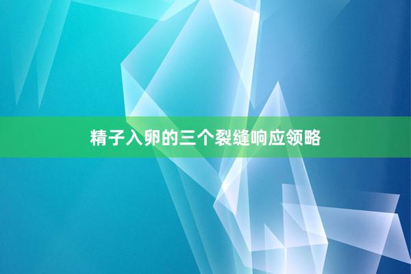 精子入卵的三个裂缝响应领略